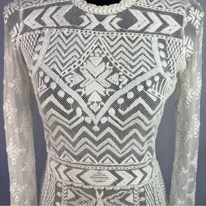 Isabel Marant for H&M Embroidered 3/4 Sleeved Cream Top